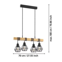 Eglo Townshend 5 Pendant Light Black/Brown