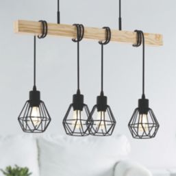 Eglo Townshend 5 Pendant Light Black/Brown