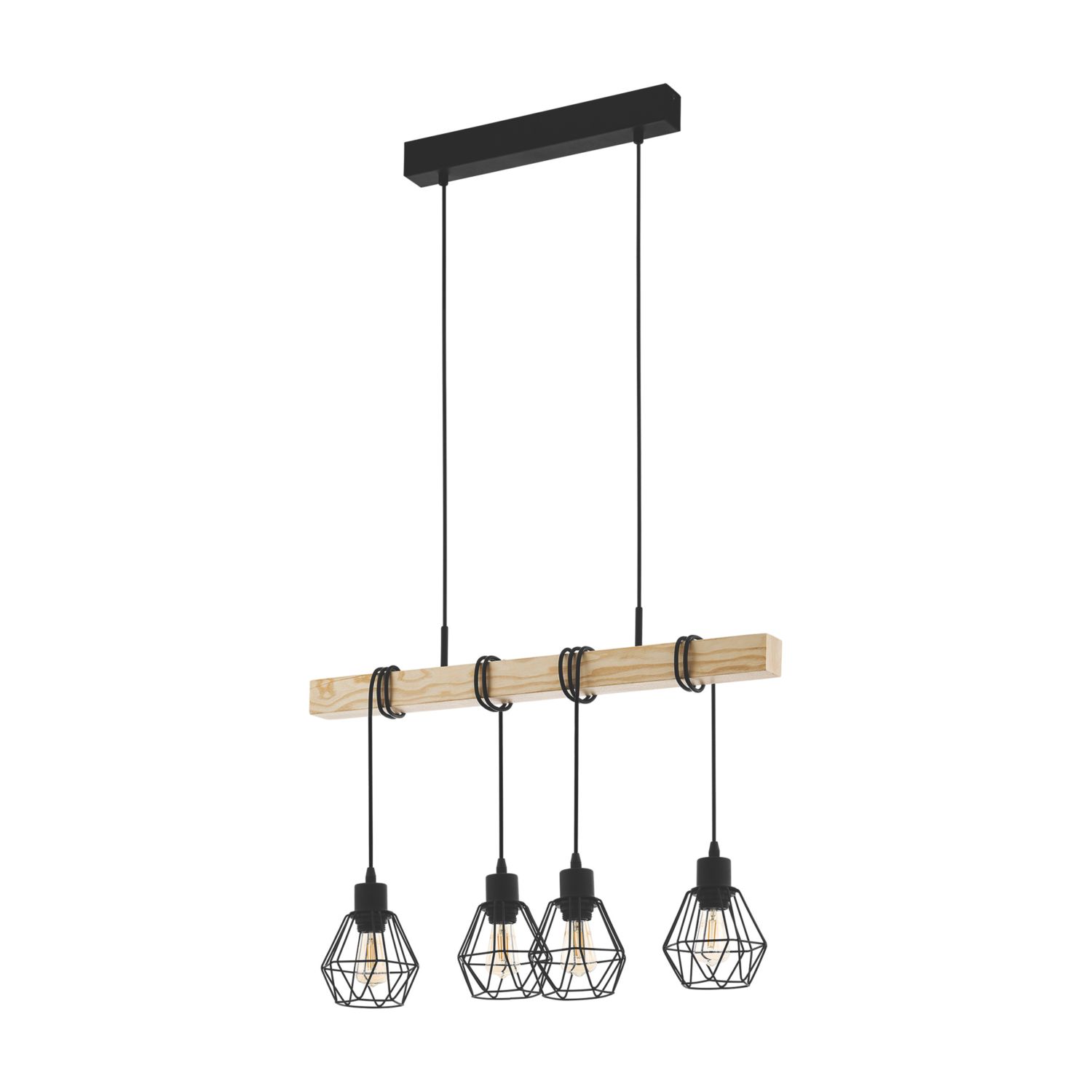 Eglo Townshend 5 Pendant Light Black/Brown (132CX)