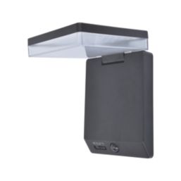 Lutec Moze Outdoor LED Solar Wall Light With PIR Sensor Black  1000lm