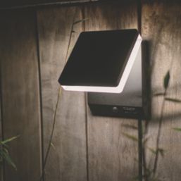 Lutec Moze Outdoor LED Solar Wall Light With PIR Sensor Black  1000lm