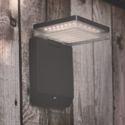 Lutec Moze Outdoor LED Solar Wall Light With PIR Sensor Black  1000lm