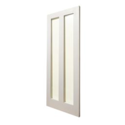 2-Clear Light Primed White Wooden Shaker Internal Door 2032mm x 813mm