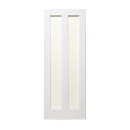 2-Clear Light Primed White Wooden Shaker Internal Door 2032mm x 813mm