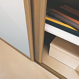 Spacepro Classic 4-Door Sliding Wardrobe Door Kit Oak Frame Oak / Mirror Panel 2370mm x 2260mm