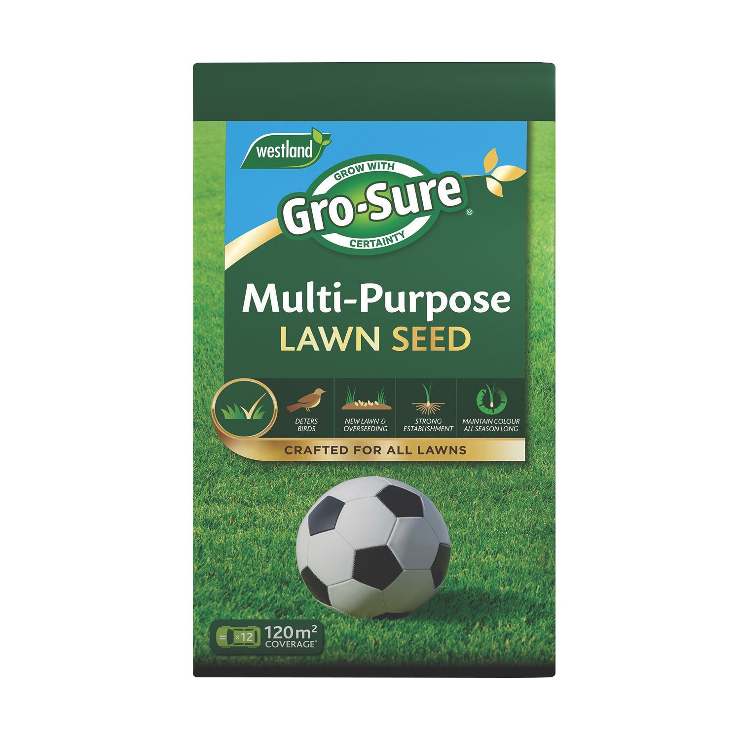 Westland Gro-Sure Multipurpose Lawn Seed 120m² 3.6kg (132KH)
