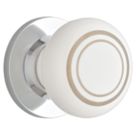 Designer Levers  Door Knob on Chrome Base 60mm Pair White