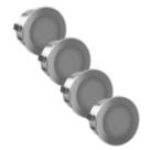 Sensio Stellar Pro Recessed Round LED CCT Plinth Lights Chrome 1.5W 60lm 4 Pack