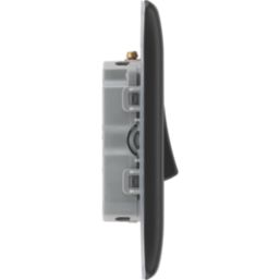British General Nexus Metal 20A 16AX 3-Gang 2-Way Light Switch  Matt Black