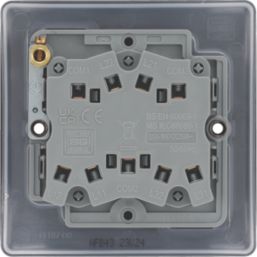 British General Nexus Metal 20A 16AX 3-Gang 2-Way Light Switch  Matt Black