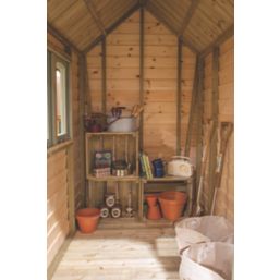 Forest FRA46GYIN 5' x 6' 6" (Nominal) Apex Overlap Timber Shed with Assembly