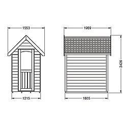 Forest FRA46GYIN 5' x 6' 6" (Nominal) Apex Overlap Timber Shed with Assembly