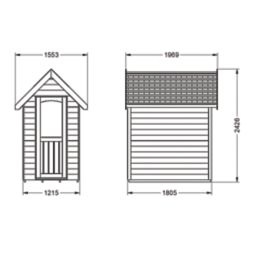 Forest FRA46GYIN 5' x 6' 6" (Nominal) Apex Overlap Timber Shed with Assembly