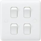 Knightsbridge Curved Edge 10AX 4-Gang 2-Way Light Switch  White