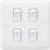Knightsbridge Curved Edge 10AX 4-Gang 2-Way Light Switch  White