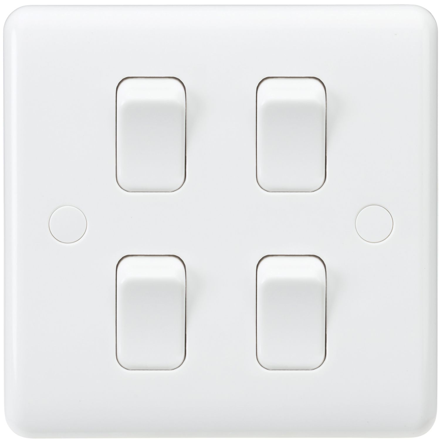 Knightsbridge Curved Edge 10AX 4-Gang 2-Way Light Switch White (132YC)
