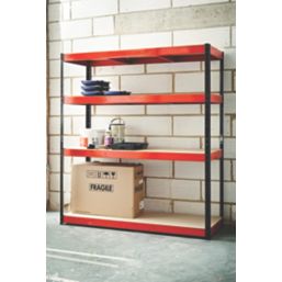 RB Boss  4-Tier Metal Garage Shelving Unit 1600mm x 600mm x 1800mm