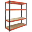 RB Boss  4-Tier Metal Garage Shelving Unit 1600mm x 600mm x 1800mm