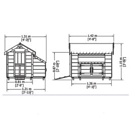 Shire  4' x 4' (Nominal) Tongue & Groove Timber Chicken Coop