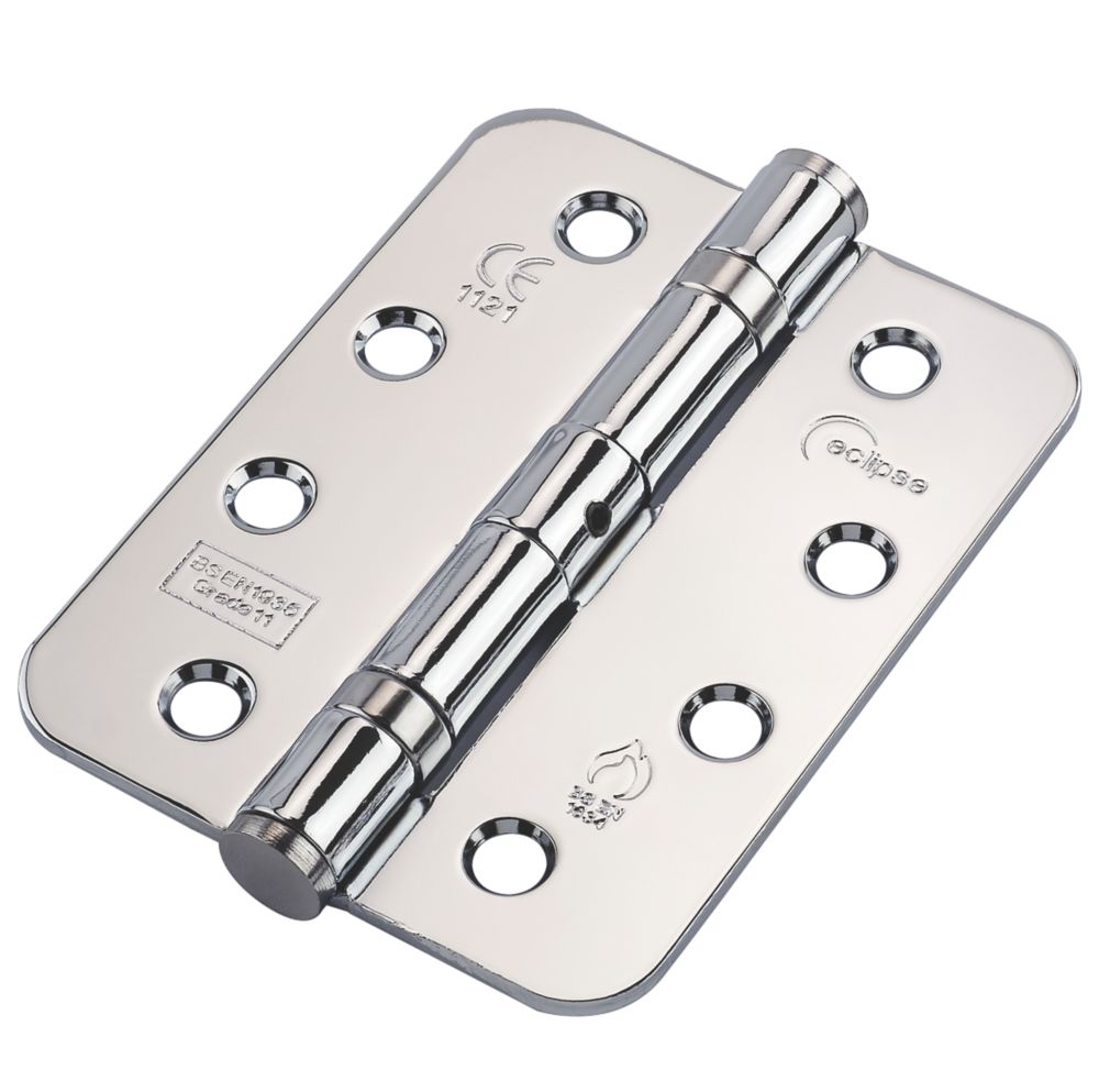 Eclipse Polished Chrome Grade 11 Fire Rated Ball Bearing Hinges Radius