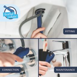 Grohe Dice Matt Black 204mm Standard Lever Mono Basin Mixer Tap  With Clicker Waste