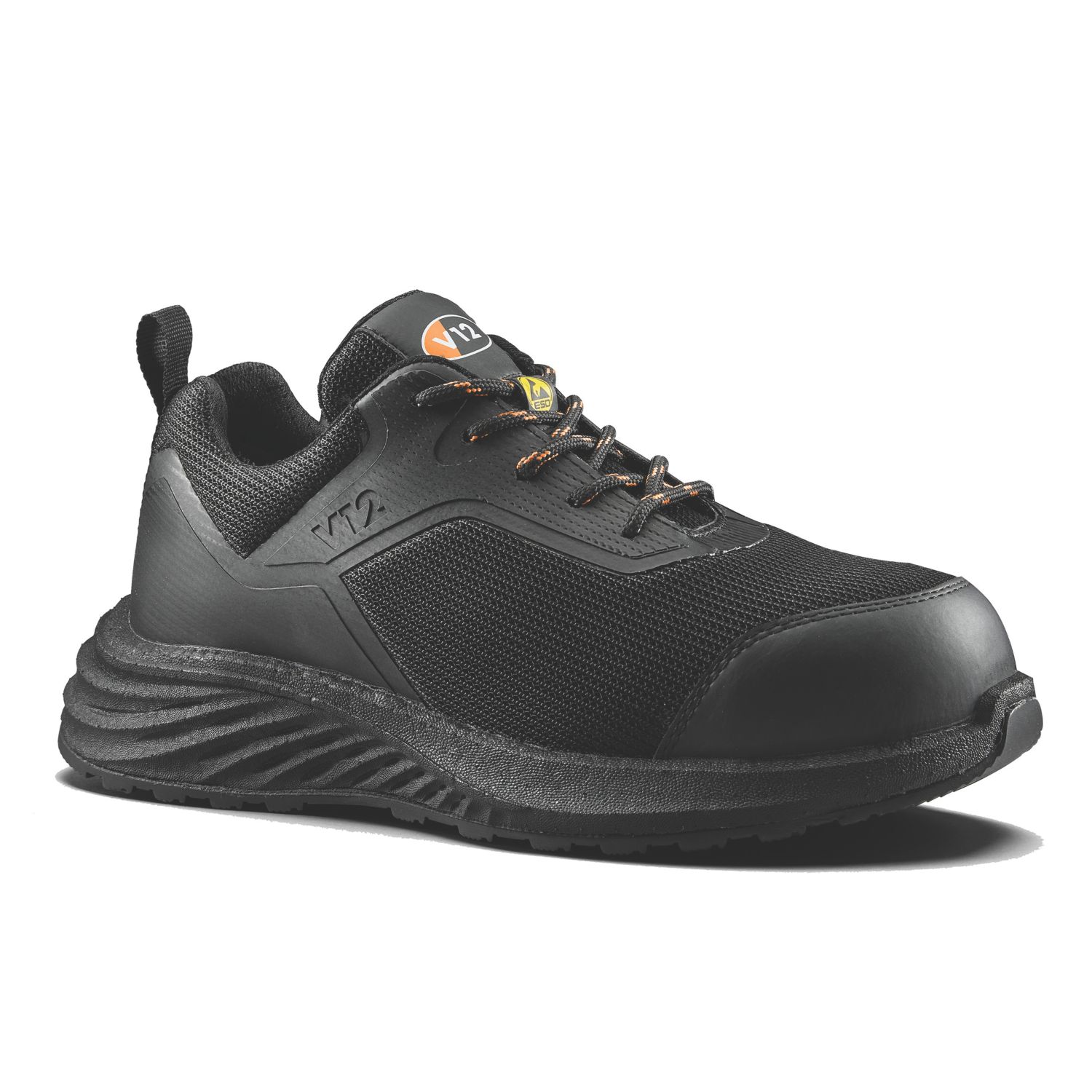 V12 Footwear Orbit Size 4 Black Waterproof Safety Trainers (133AU)