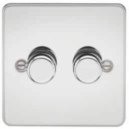 Knightsbridge  2-Gang 2-Way LED Intelligent Dimmer Switch  Polished Chrome