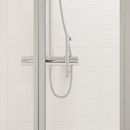 Framed Rectangular Bi-Fold Shower Door Polished Silver 900mm x 1850mm