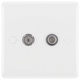 British General 800 Series 1-Gang Coaxial TV / FM Socket White