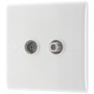 British General 800 Series 1-Gang Coaxial TV / FM Socket White
