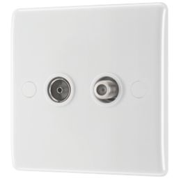 British General 800 Series 1-Gang Coaxial TV / FM Socket White