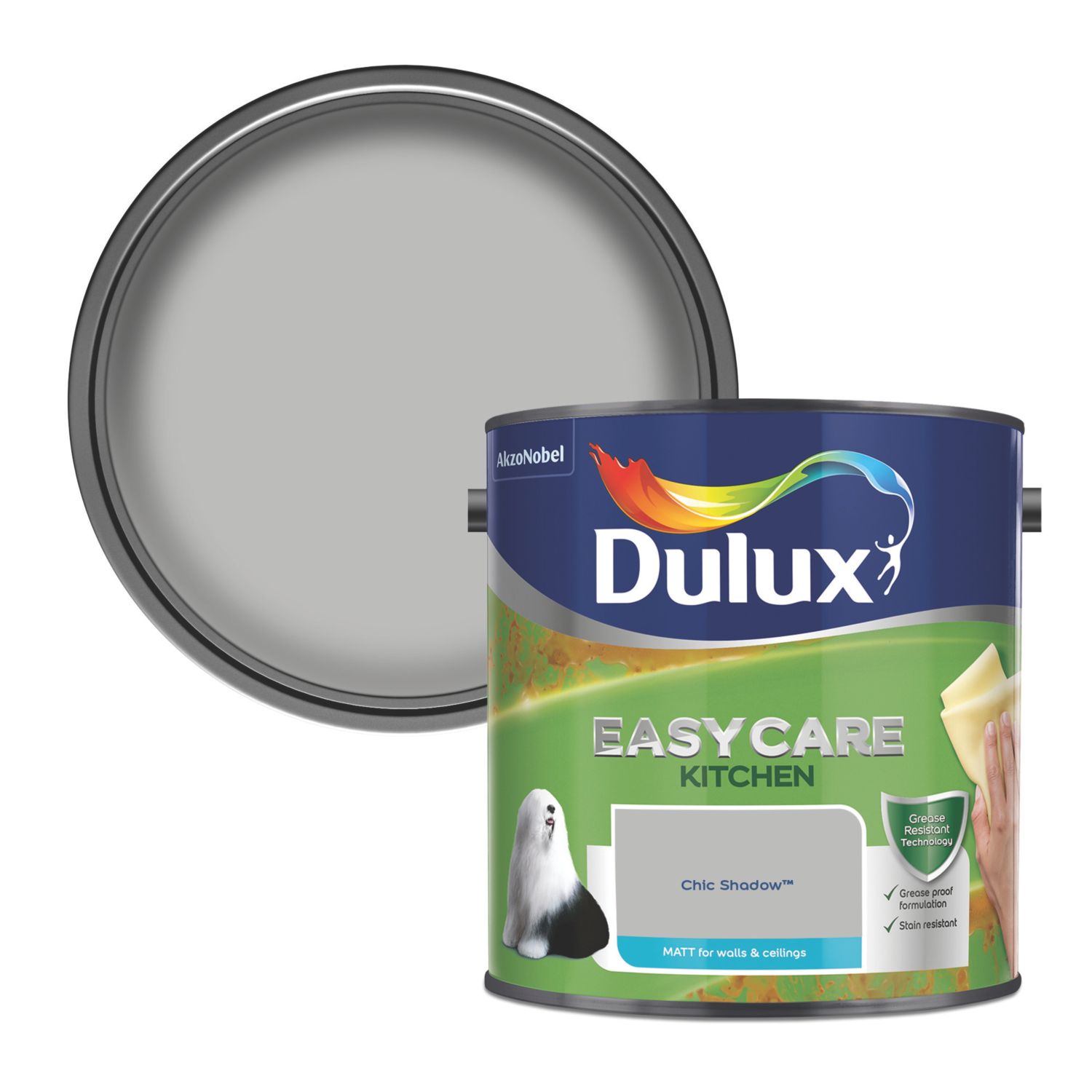Dulux Easycare 2.5Ltr Chic Shadow Matt Emulsion Kitchen Paint (13402)