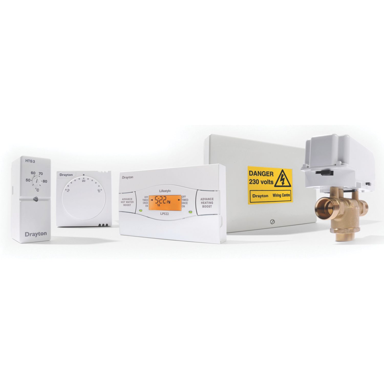 Drayton Biflo 2-Channel Wired Central Heating Control Pack (1344G)