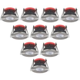 Refurb Lexco Tauri Fixed  Fire Rated LED Downlights Brushed Nickel 8W 500-800lm 10 Pack