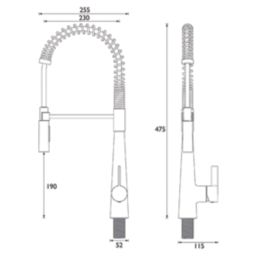 Bristan Axia  Pull-Out Kitchen Tap Chrome-Plated