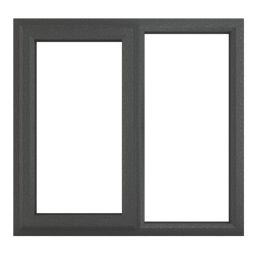 Crystal  Left-Hand Opening Clear Double-Glazed Casement Anthracite on White uPVC Window 1190mm x 1190mm