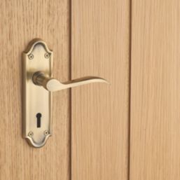 Designer Levers Kennington Fire Rated Lever Lock Door Handle Pair Antique Brass