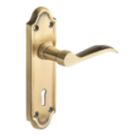 Designer Levers Kennington Fire Rated Lever Lock Door Handle Pair Antique Brass