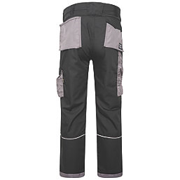 JCB Trade Plus Rip-Stop Work Trousers Black / Grey 32" W 32" L