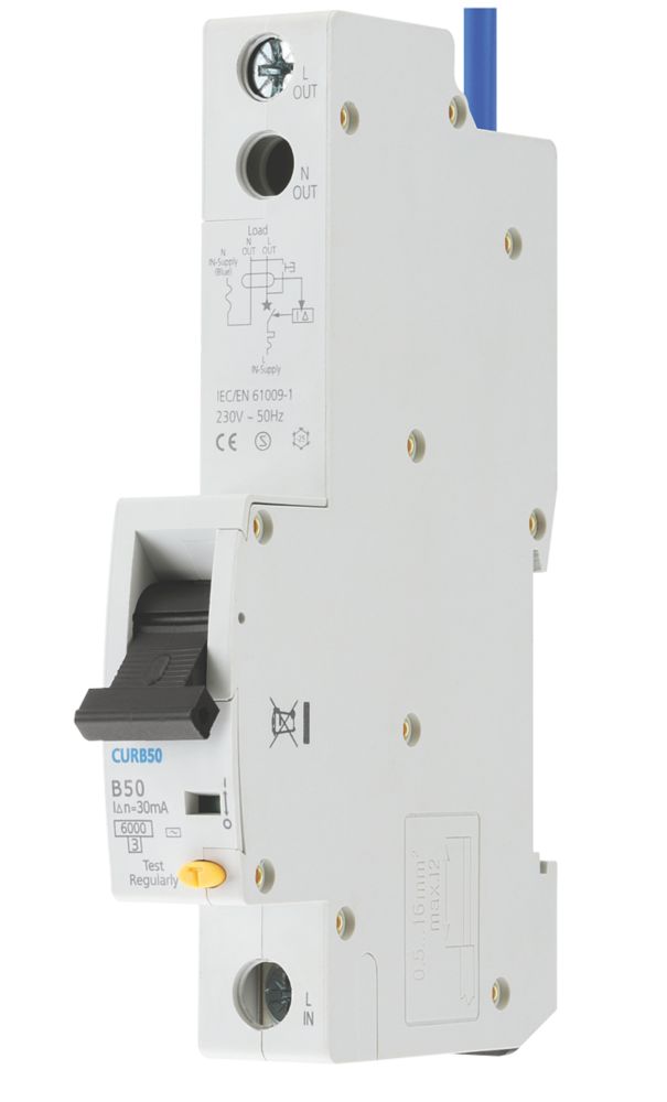 British General  50A 30mA SP & N Type B  RCBO