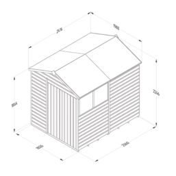 Forest Beckwood 6' x 7' 6" (Nominal) Apex Shiplap Timber Shed with Base