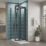 ETAL  Framed Square Bi-Fold Door Shower Enclosure & Tray  Matt Black 790mm x 790mm x 1940mm