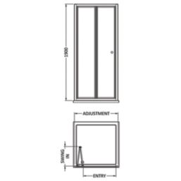 ETAL  Framed Square Bi-Fold Door Shower Enclosure & Tray  Matt Black 790mm x 790mm x 1940mm