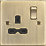 Knightsbridge  13A 1-Gang DP Switched Single Socket Antique Brass  with Black Inserts