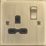 Knightsbridge CS7AB 13A 1-Gang DP Switched Single Socket Antique Brass  with Black Inserts