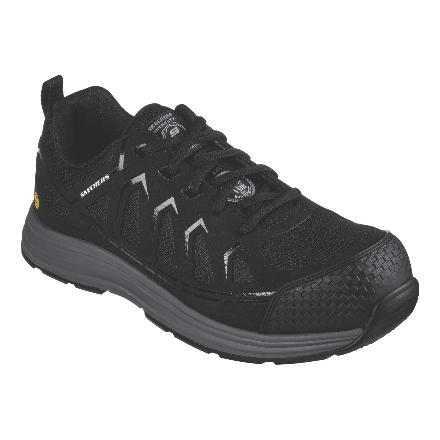 Skechers Malad II Size 11 Black Safety Trainers (134VU)