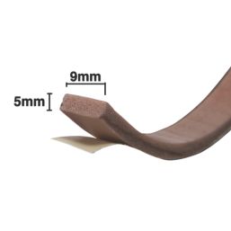 Stormguard Sureseal 5 Self-Adhesive Foam Draught Excluder Weatherstrips Brown 7.5m 2 Pack