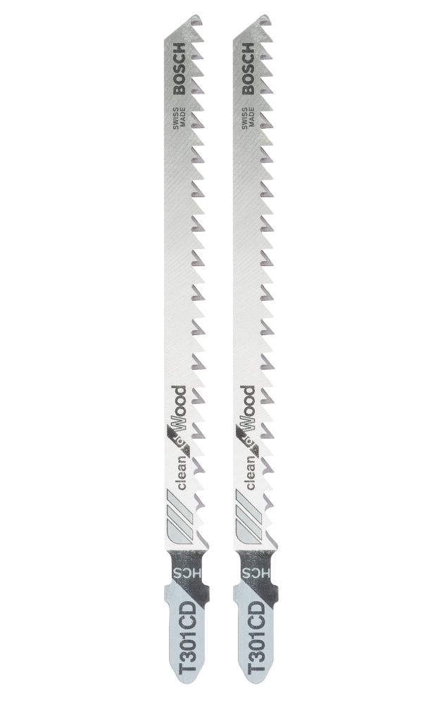 Bosch T301CD Wood Jigsaw Blades 117mm 2 Pack Screwfix