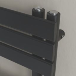 Azur 1200mm x 600mm 2048BTU Black Flat Electric Towel Radiator