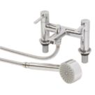 Refurb Swirl Essential Chrome 128mm Deck Mounted Dual Control  Shower Mixer Tap
